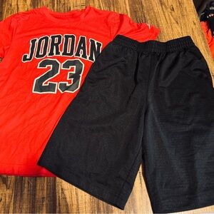 Jordan Red and Black Kids Athletic Set